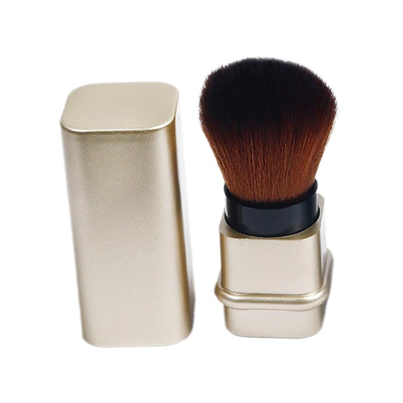 Extendable blush brush, loose powder brush, large soft bristle setting brush, makeup brush with lid, portable multi-functional beauty tool